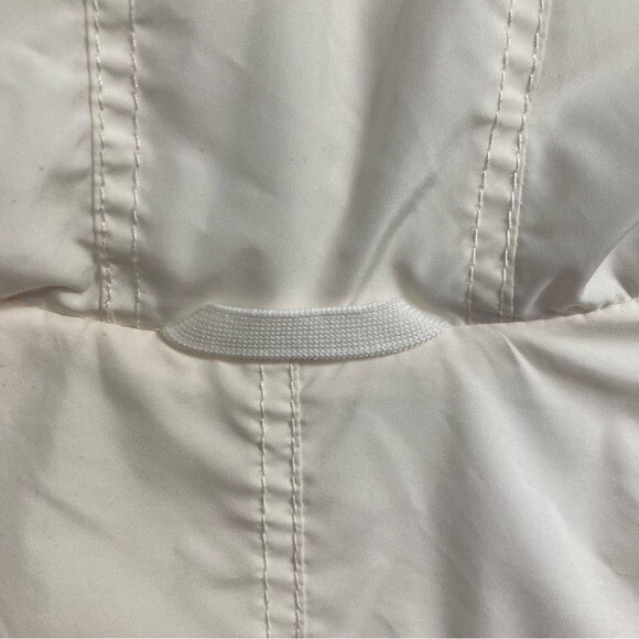 Tommy Hilfiger Jacket SZ L Ladies Cream Fleece Lined Hooded Zip Up Pockets - Picture 6 of 15